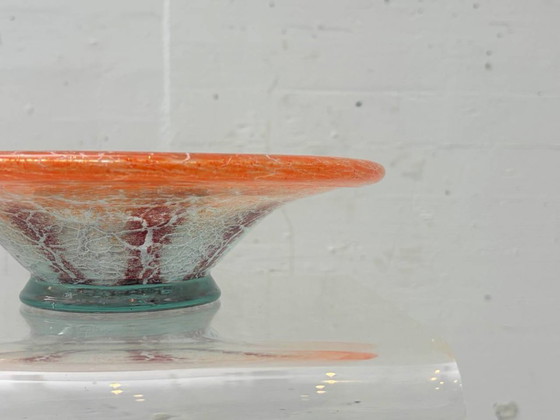 Image 1 of Bol Ikora en verre soufflé à la bouche par Karl Wiedmann pour WMF, années 1930