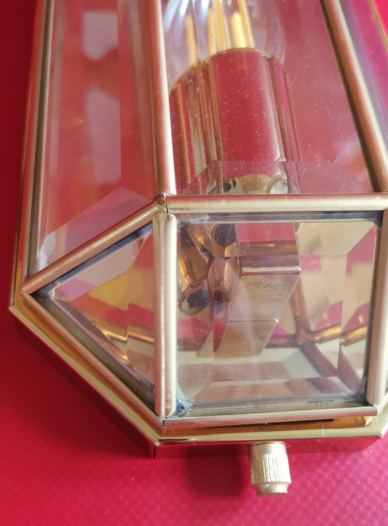 Image 1 of Hollywood Regency Mid-century wall lamps by W. Müller Munich, 1970s brass and gold