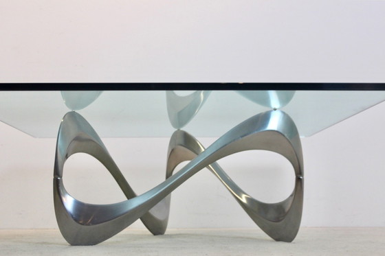 Knut Hesterberg ‘Snake’ Salontafel, Gegoten Aluminium & Glas, Duitsland, jaren 60, Ronald Schmitt (foto 6 van 10)