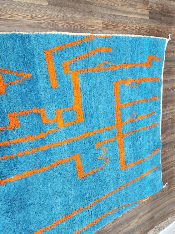 Großer marokkanischer Teppich aus Naturwolle, Maße 250x150 cm, handgefertigt. – Teppiche & Läufer, Wool (photo 12 of 20)