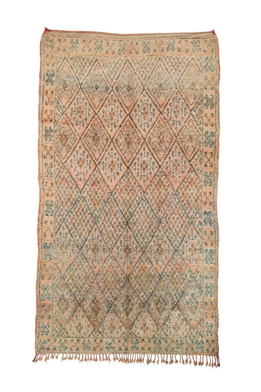 Vintage Moroccan Beni M'Guild rug 215x385 cm - authentic hand-knotted 70s-80s wool Berber rug