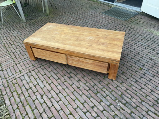 Teak coffee table + side table