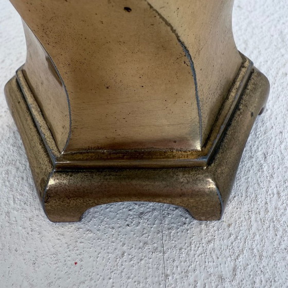 Image 1 of Tafellamp met faux leather kap.