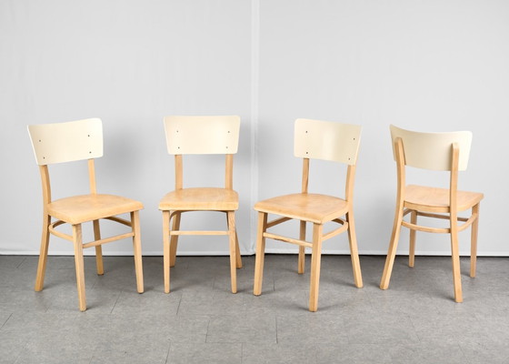 Set of 4 Dining Chairs, by TON, 1960s, Czechoslovakia – Wood (photo 3 of 16)