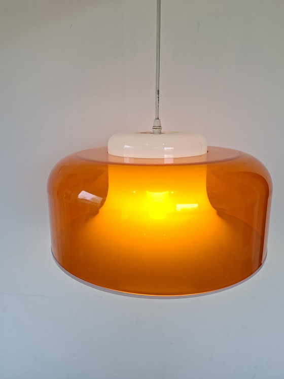 Image 1 of Massive Orange vintage space age pendant lamp