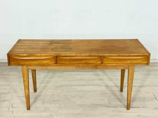 Scrivania vintage Hellerau / Serie 602 / Tavolo in legno / Scrivania da ufficio / Scrivania di metà secolo