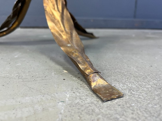 Image 1 of Tavolino a fiori in metallo dorato vintage, anni '60