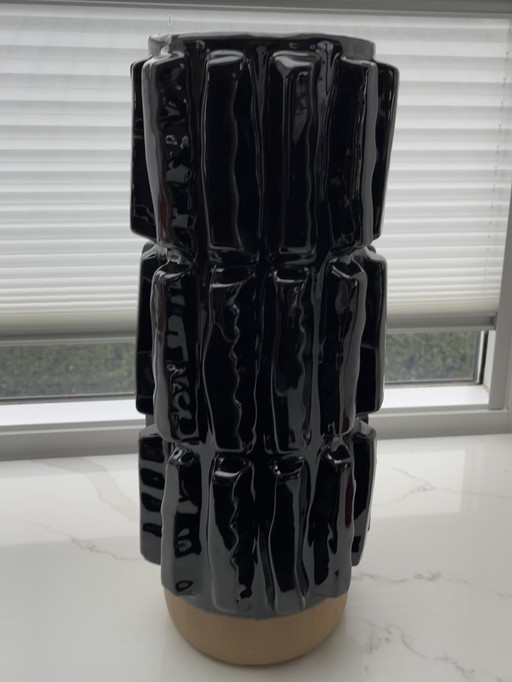 POLSPOTEN- Vaso strutturato L - marrone scuro