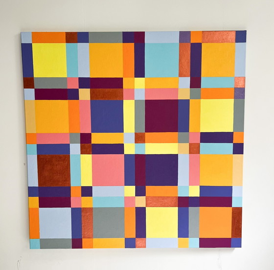 Image 1 of  Lena László, acrylique sur toile, 'Exactly 144 different squares