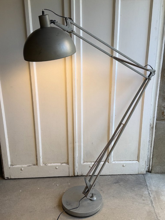 Lampada da terra in metallo grigio con molle - Stile industriale – Lampade da terra (photo 7 of 15)