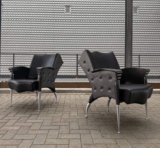 Image 1 of 2x poltrone lounge Bořek Šípek Maletak per Maletti, anni '90