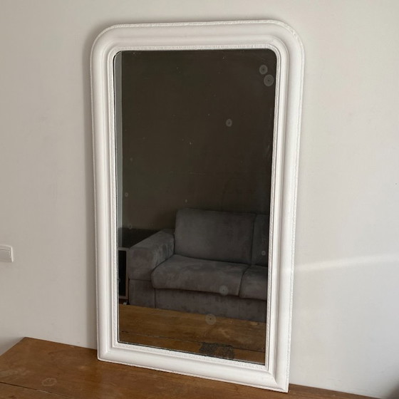 Image 1 of Louis Philippe mirror, late 19th century. White. 140x82.