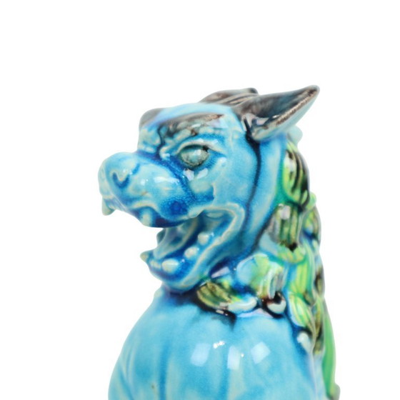 Image 1 of Perros Foo chinos de cerámica azul