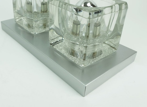 Image 1 of no. 2 of 2: vintage mid century peill & putzler SCONCE with 2 glass cubes 1960s/70s wall light