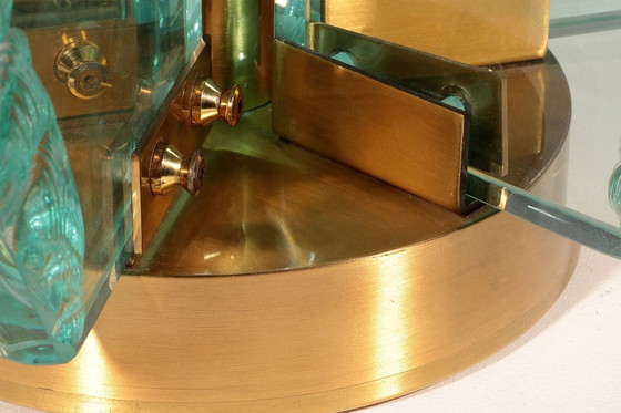 Image 1 of Chiselled Glass Table Lamp in Brass by Gino Paroldo for Dinodei, 1960s