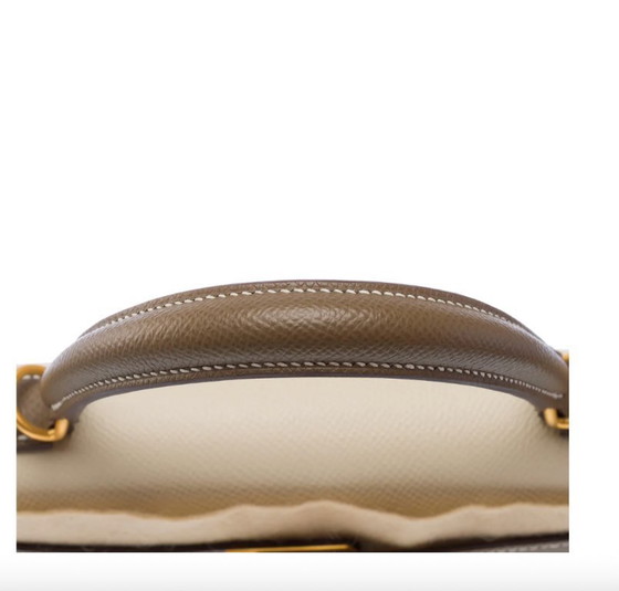 Image 1 of Sac HERMES Kelly 25 en Cuir Blanc - 103494