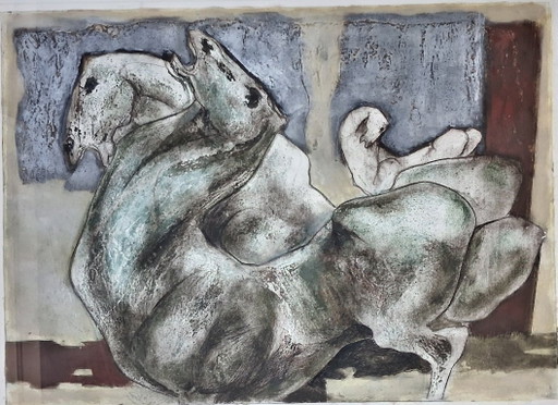 Ru van Rossem - Paarden - Grote Kleurenets – lithos zeefdrukken, Paper (photo 2 of 5)