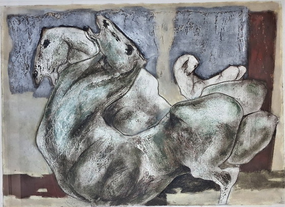Ru van Rossem - Paarden - Grote Kleurenets – Litho's & Zeefdrukken, Paper (photo 2 of 5)