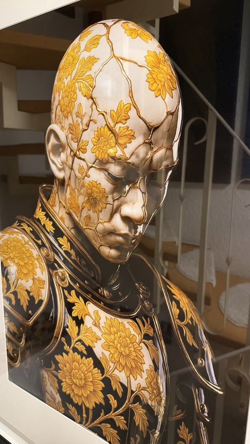 Kintsugi Samurai Gold Warrior by Rotan Hunt Mural