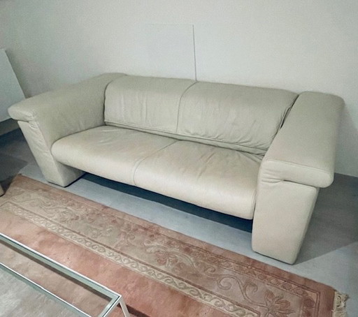 Salón de cuero blanco roto Rolf Benz