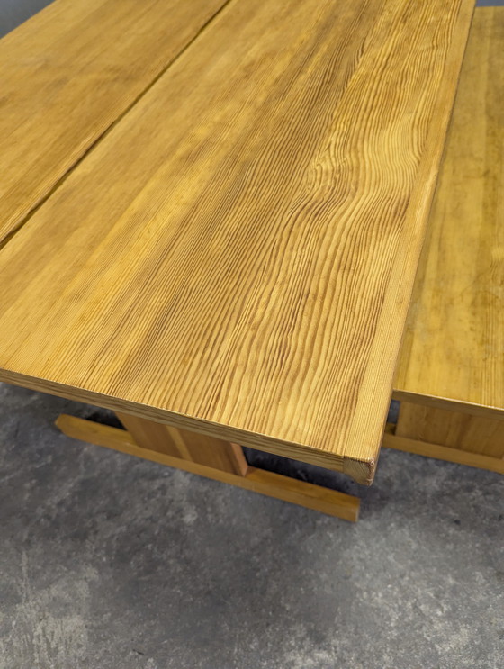 Image 1 of Vintage wooden dining table with bench Taapiovaara