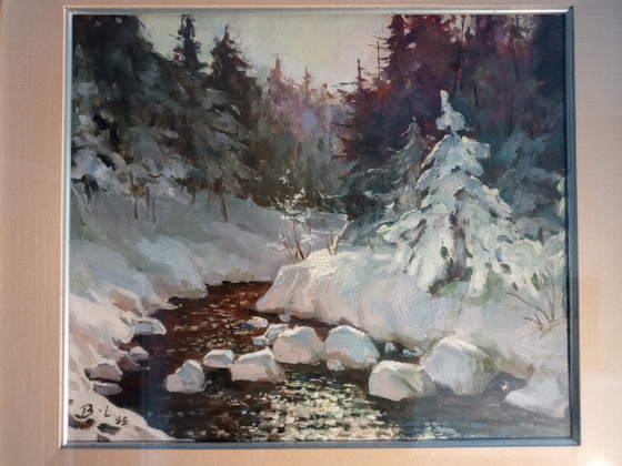 Image 1 of Dipinto ad olio della montagna Peaktu