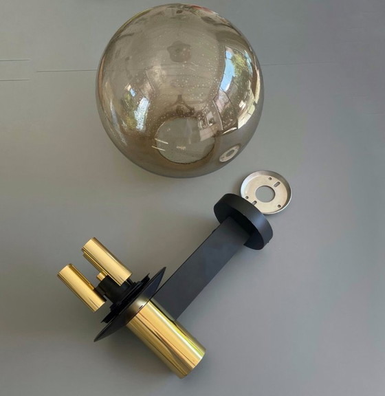 Image 1 of Raro conjunto de grandes apliques de pared, Glashütte Limburg, Alemania, década de 1970