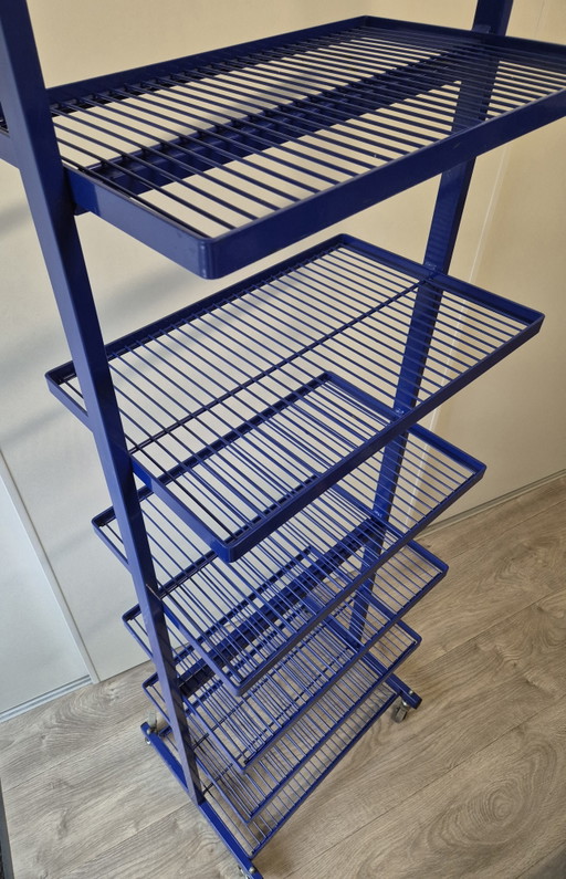 Scaffale/Carrello Vintage Blu Cobalto. – wandkast, Metal