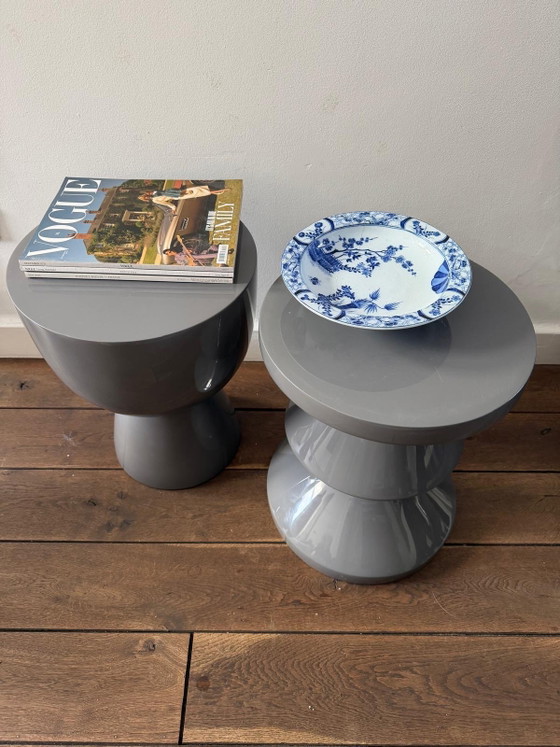 Set grauer Pols Potten Hocker / Zickzack / Tip Tap Hocker grau POLSPOTTEN – Beistelltische, Polyester (photo 2 of 8)