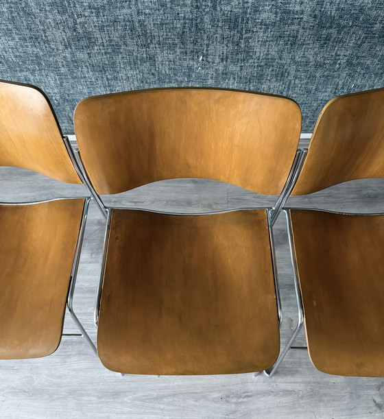 Image 1 of Set aus 4 HOWE 40/4 Stühlen – David Rowland – Bugholz und Stahl