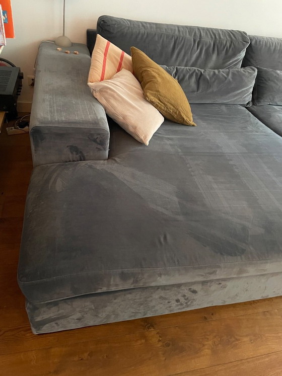 Mega blue velvet lounge sofa Homestock – Corner sofas, Wood (photo 5 of 8)