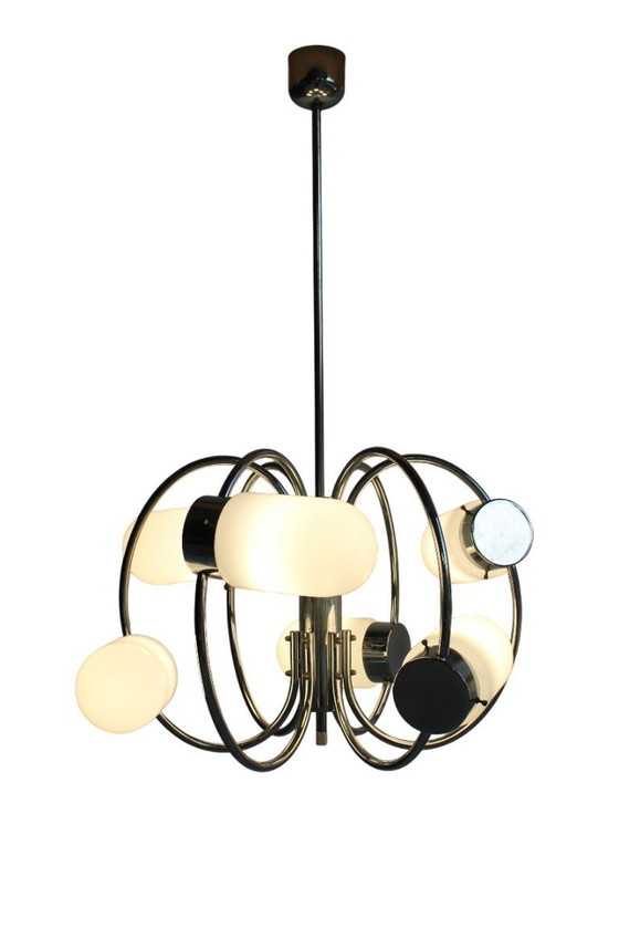 Image 1 of Lampada a sospensione in stile Space Age cromata, anni '70