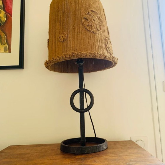 Image 1 of Wrought iron table lamp from the 1950s