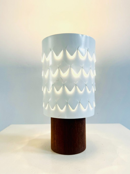 Teak And Perforated Metal Table Lamp By Hans-Agne Jakobsson For ASEA, Sweden, 1960s – tafellampen, Wood