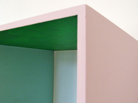 Image 1 of % SALE % -- Box - vintage wooden wall shelf (green)