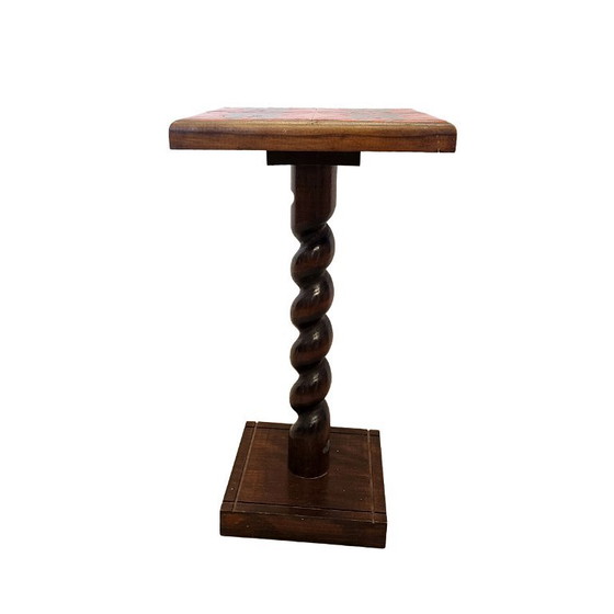 Tavolo in piastrelle vintage francese – Porta piante, Wood, Ceramic (photo 3 of 6)