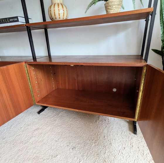 Image 1 of Vintage, teakhouten modulair vrijstaand wandsysteem 
