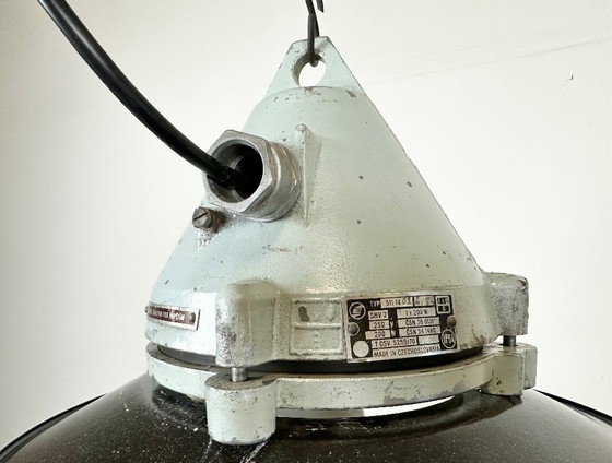 Image 1 of Grey Cast Aluminium Explosion Proof Lamp with Enameled Shade, 1970s