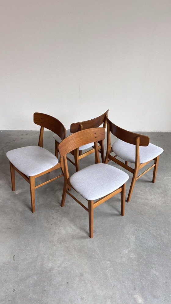 Image 1 of Set of 4 Vintage Chairs Danish Farstrup