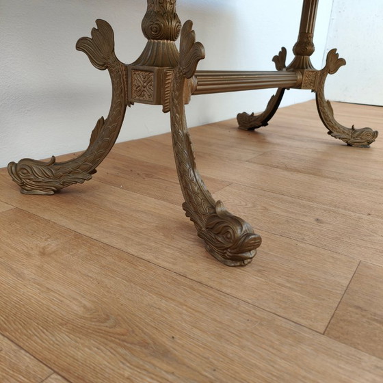 Image 1 of Vintage Marmeren Regency Salontafel Koffietafel met marmer blad Empire-stijl