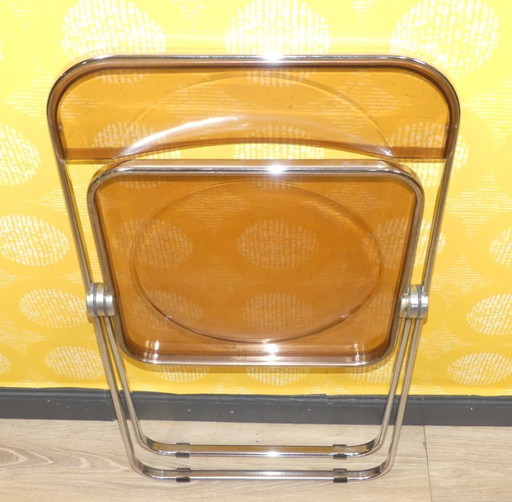 Castelli plastic folding chair PLIA Chair 70s design classic brown transparent