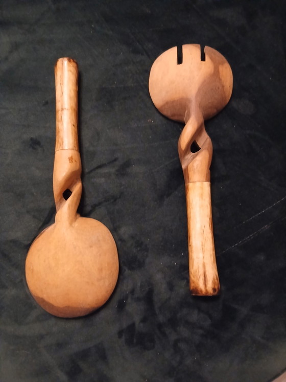 African Handmade Salad Cutlery – Table accessories, Wood (photo 5 of 5)