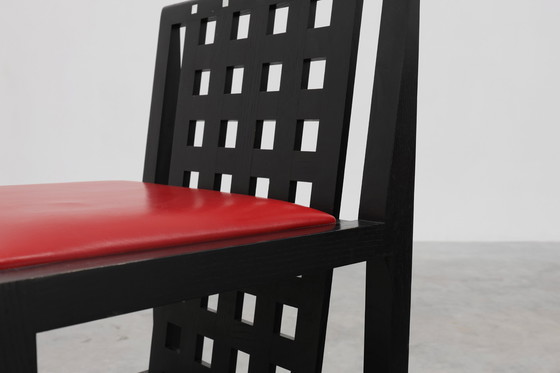 Image 1 of Ensemble de 4 chaises de salle à manger DS3 par Charles Rennie Mackintosh pour Atelier international, Italie, années 1970
