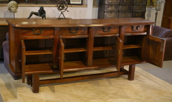 Credenza brutalista in olmo di Aranjou anni '50 – Armadi contenitori, Legno, Metallo (photo 11 of 12)