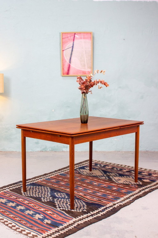 Vintage Teak Dining Table, Danish Mid Century