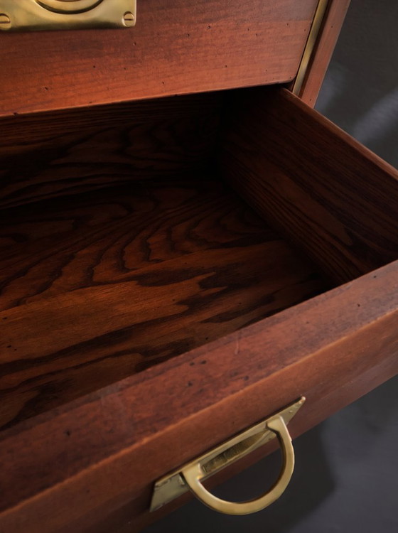 Gerestaureerde massief kersenhouten accentkast met messing details – Campagnestijl – Ladekasten, Wood (photo 5 of 5)