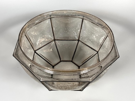 Image 1 of 1960s/70s ceiling lamp, Glashütte Limburg, Germany, Plafoniere, glass & metal