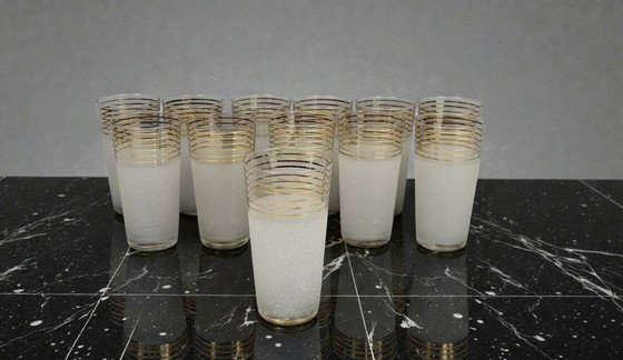 6 bicchieri da acqua / bicchieri da aranciata satinati – Bicchieri e caraffe, Cristallo, Vetro, Vintage (photo 5 of 6)