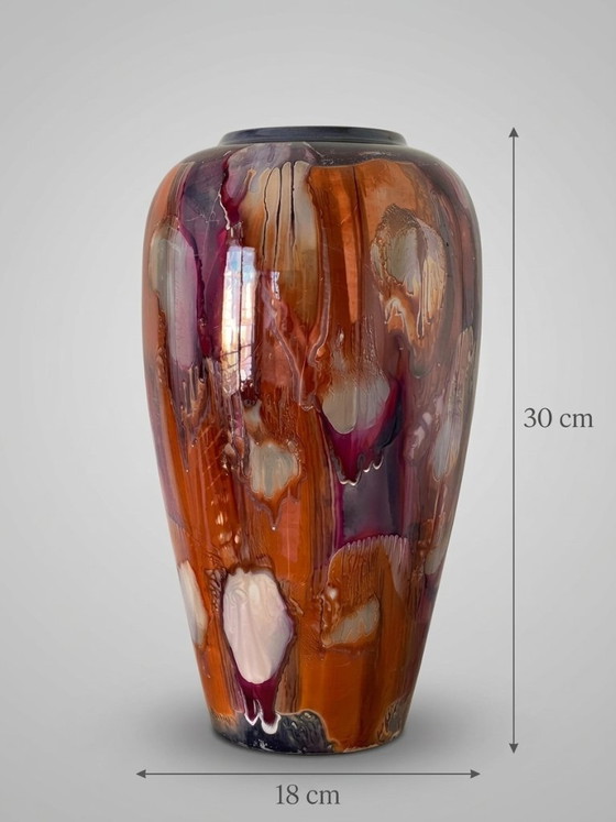 Große italienische S.E.C. Vase aus abstrakt emaillierter Keramik – 30 cm – Vasen, Ceramic (photo 8 of 8)