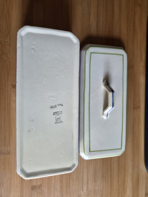 Zeldzame Art Deco Terrine SMF Schramberg – Decor 3710 – Bauhaus Stijl – ca. 1930